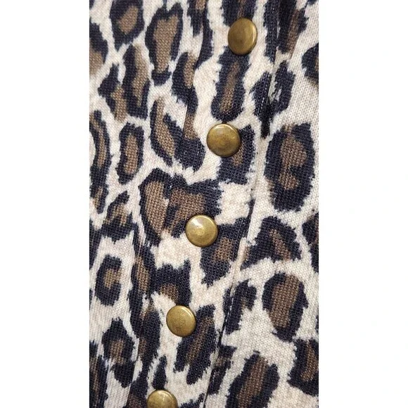 Animal Print Glam Cardigan Womens XL On Trend Luxe Casual - Picture 2 of 9
